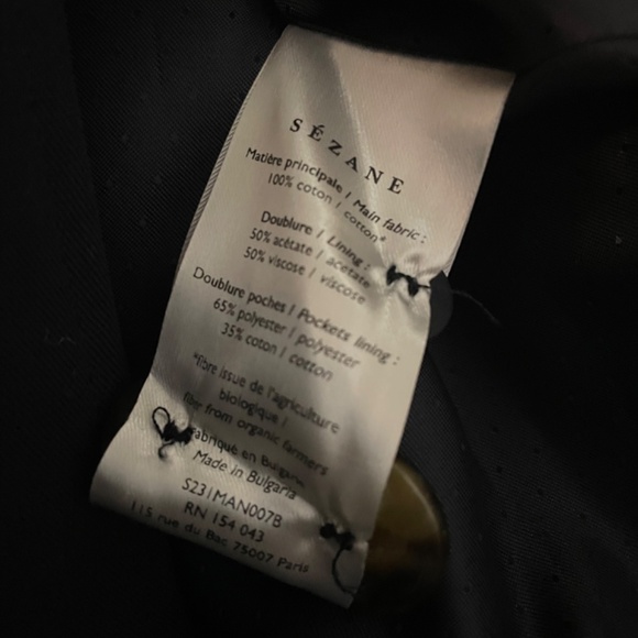 NWT Sezane Scott Trench Marine Navy Size EU 36/ US 4 - Picture 9 of 9